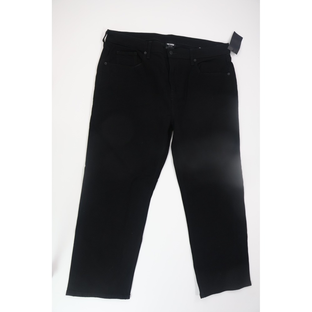 True Classic Jeans Straight Authentic 40x28 Black Cotton Stretch Casual